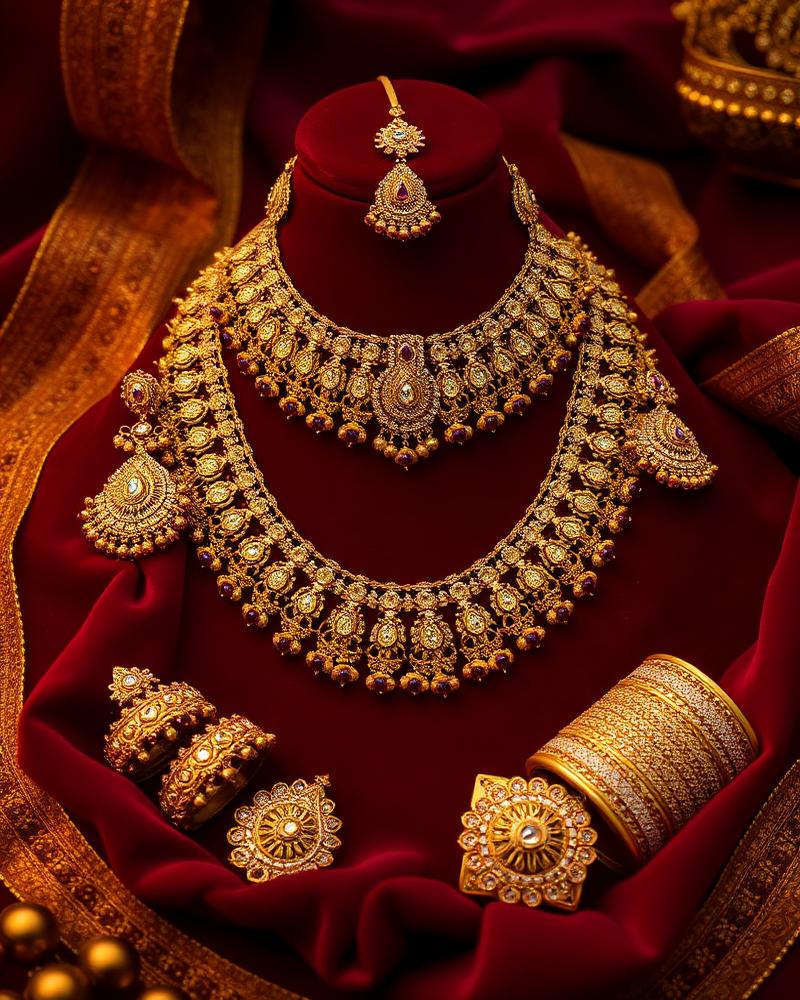 Heirloom polki bridal jewellery set at Manoj Jeweller Greater Noida